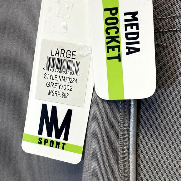 NICOLE MILLER Women's Grey High-Rise Contrast Stripe Mesh Leg Pull-On Crop - Picture 9 of 9